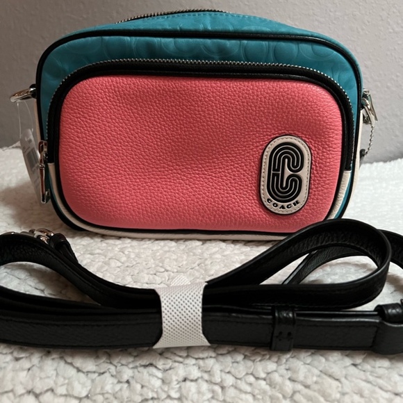 💞COACH Jamie Camera Bag💞 Aqua Pink Lemonade‼️NEW with tags! ($298) - Picture 1 of 16